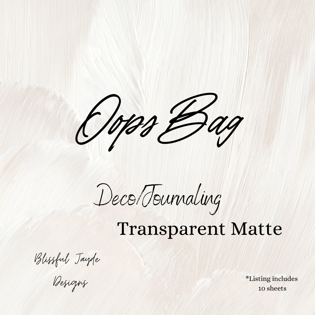Oops Bag - Transparent Matte