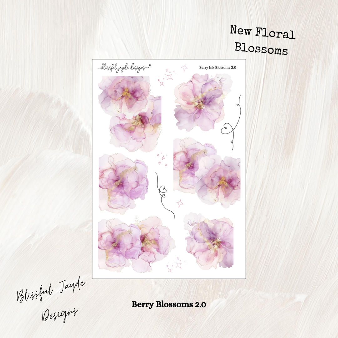 Berry Ink Blossom Florals
