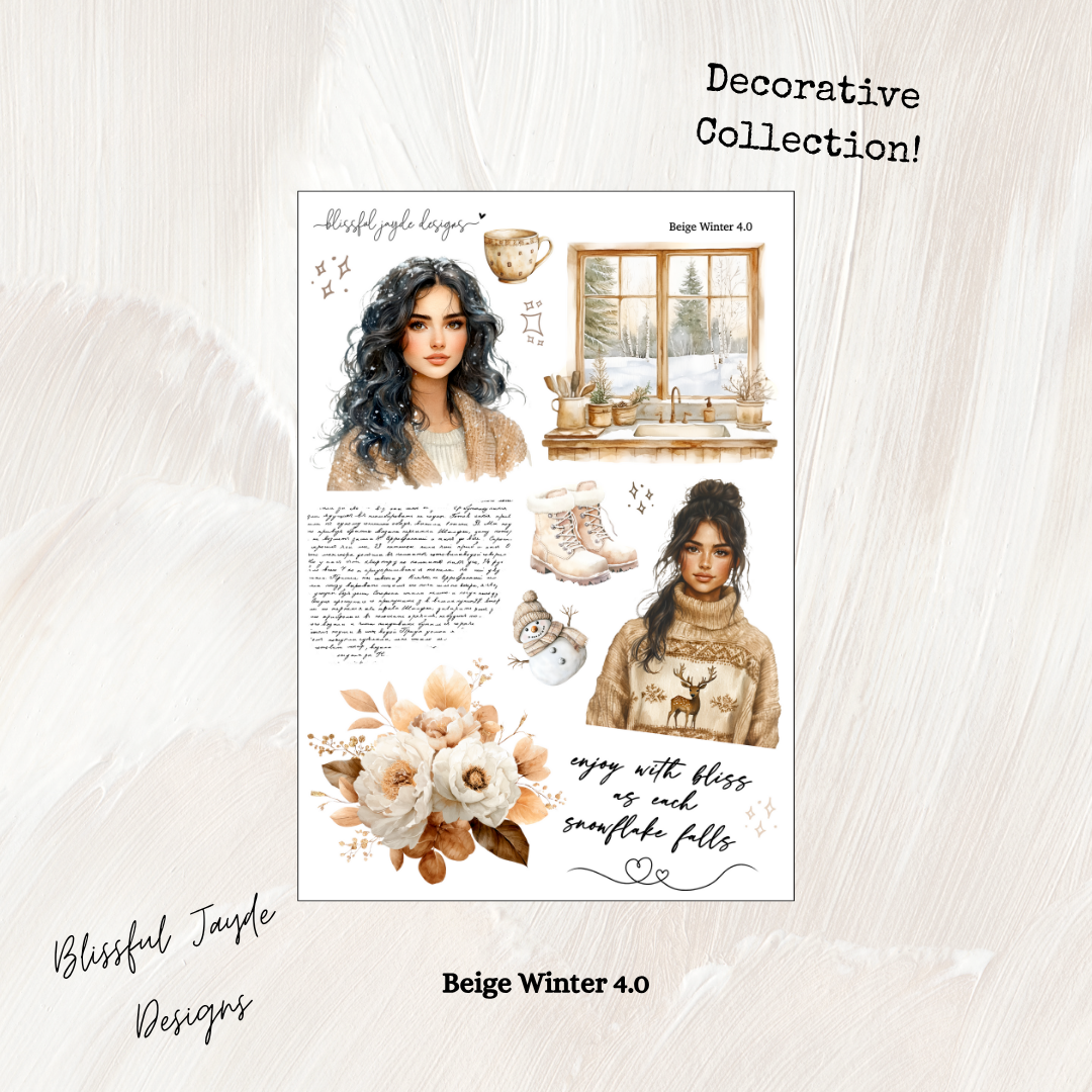 Beige Winter Decorative Collection