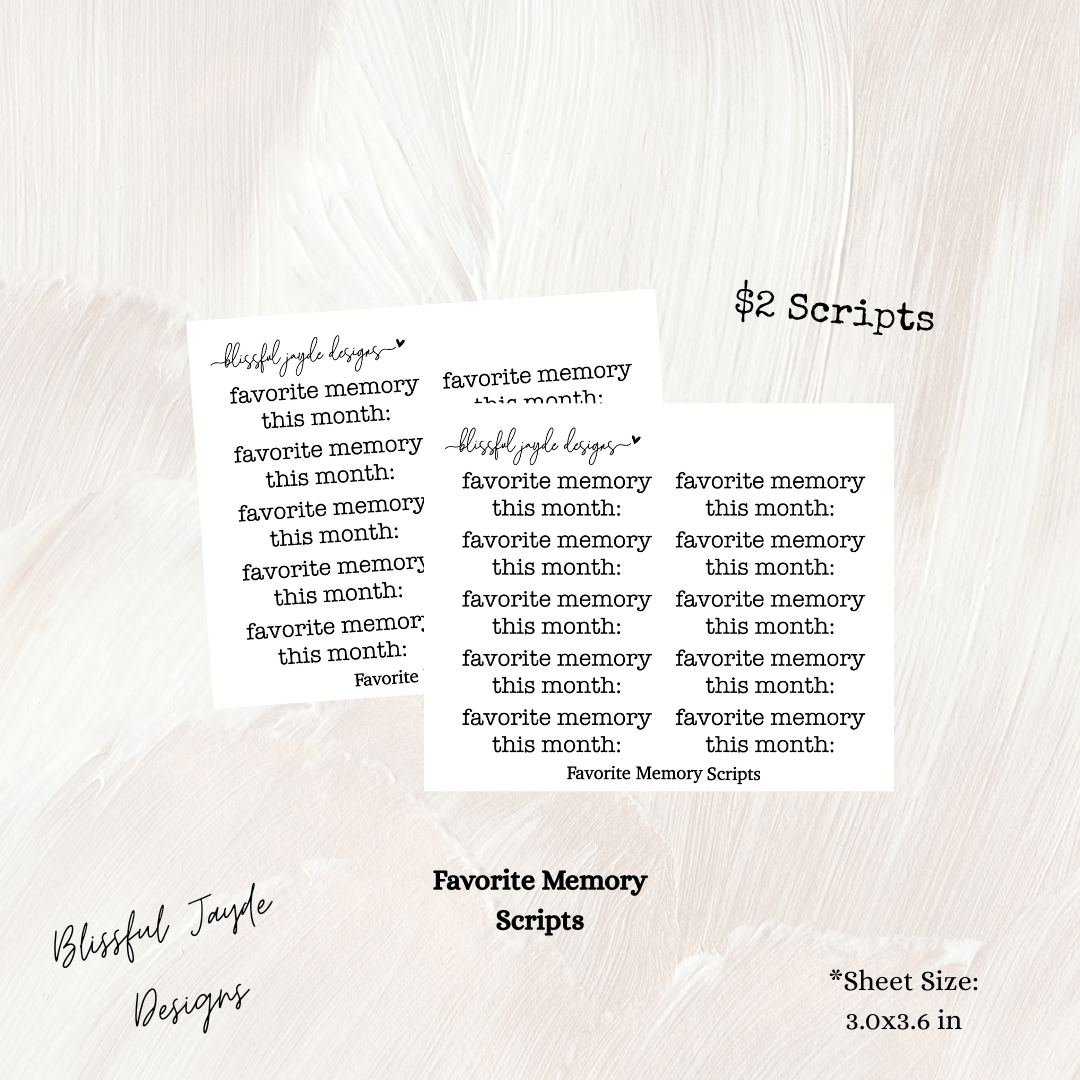 $2 Favorite Memory Scripts