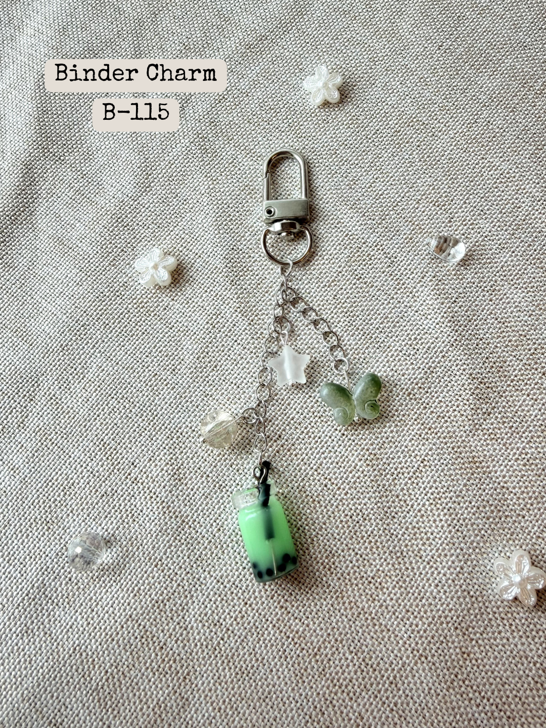 Green Boba Binder Charm: B-115