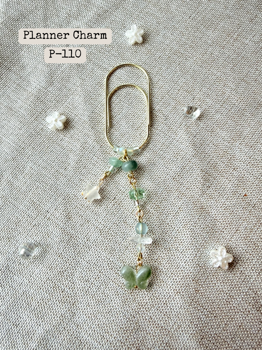 Green Butterfly Planner Charm: P-110