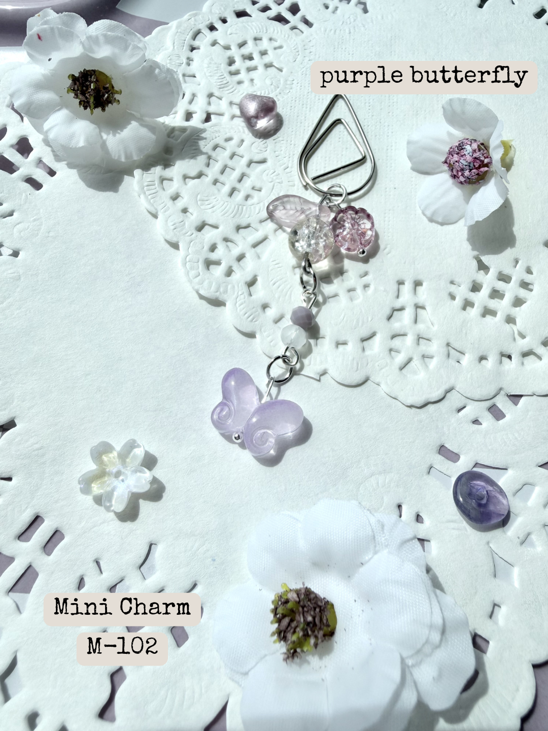 Purple Butterfly Mini Charm: M-103