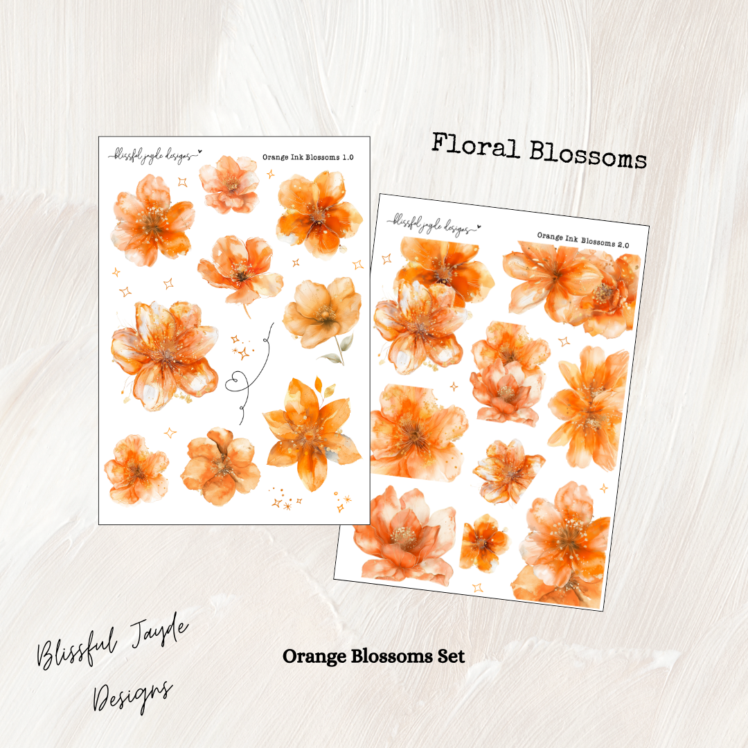 Orange Ink Blossom Florals