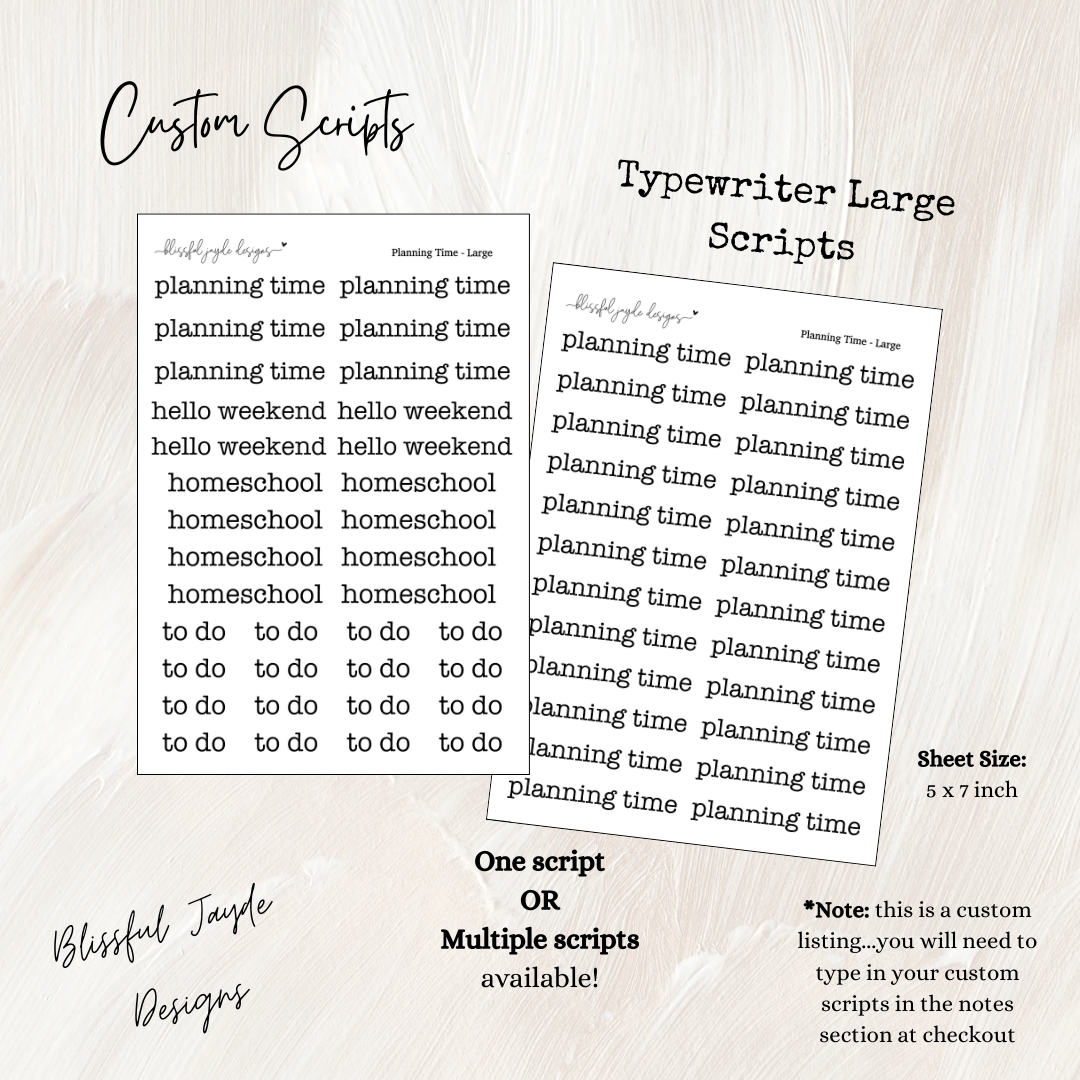 Typewriter Large Custom Scripts