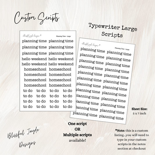 Typewriter Large Custom Scripts