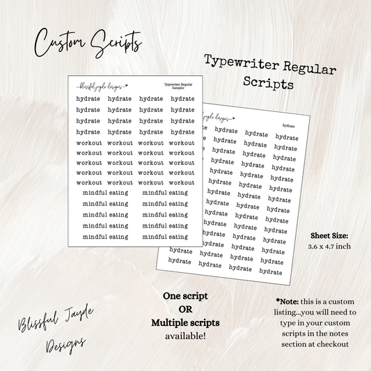 Typewriter Regular Custom Scripts