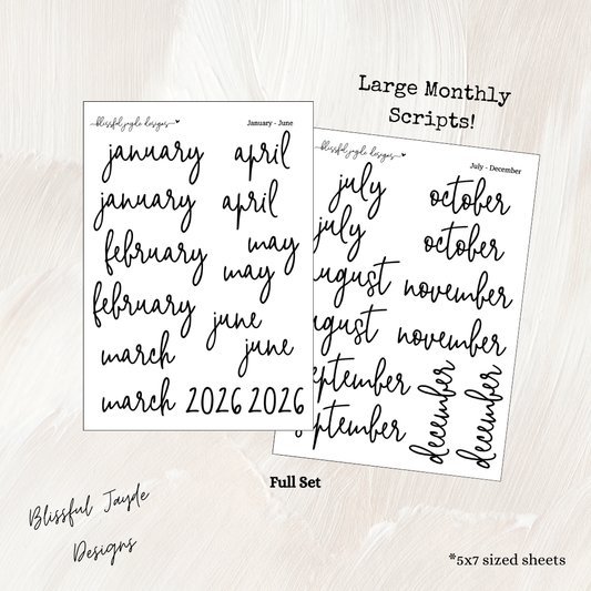 Large Monthly Stickers