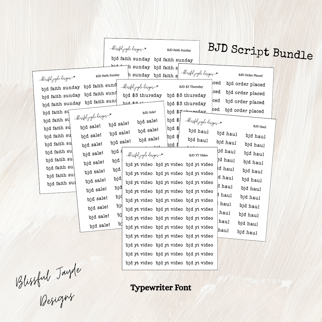 BJD Script Bundle - Typewriter Font