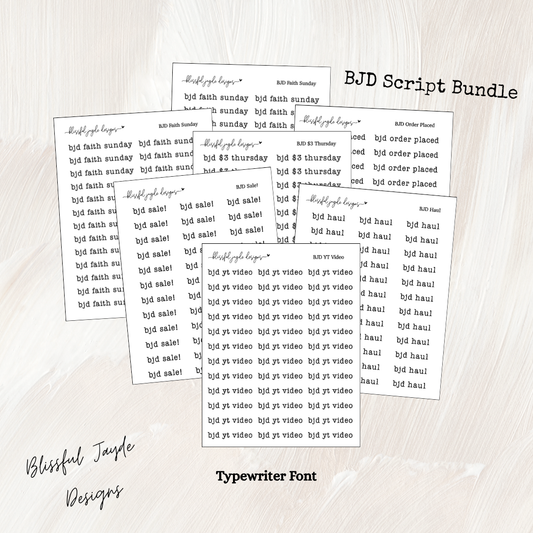 BJD Script Bundle - Typewriter Font