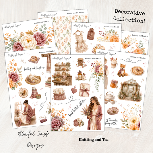 Knitting and Tea Decorative Collection