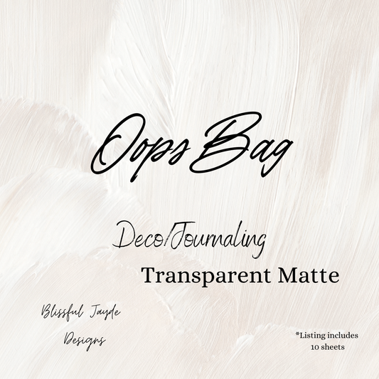 Oops Bag - Transparent Matte