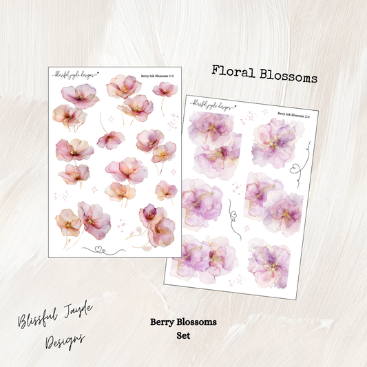 Berry Ink Blossom Florals