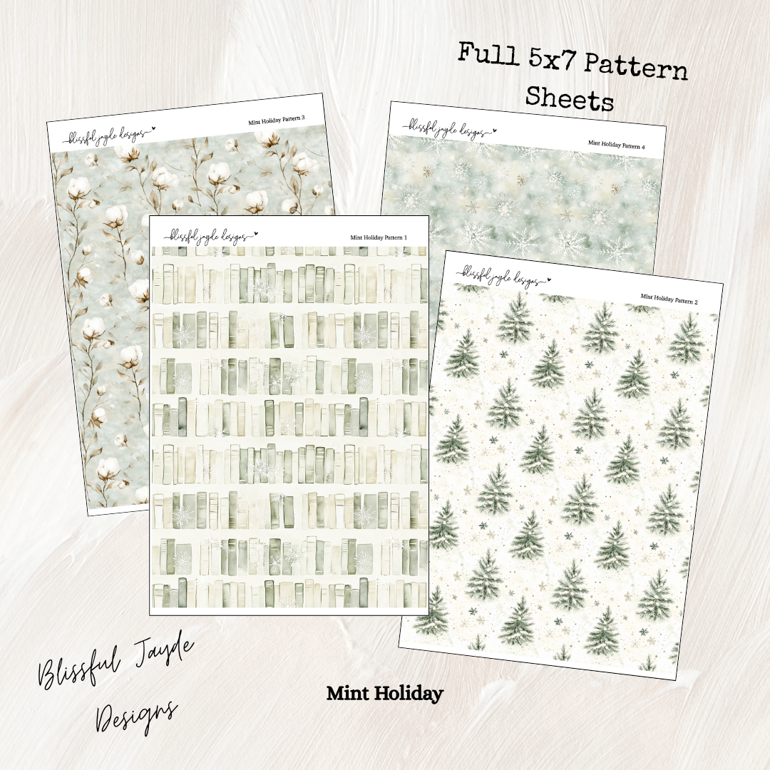 Mint Holiday Full Sheet Patterns
