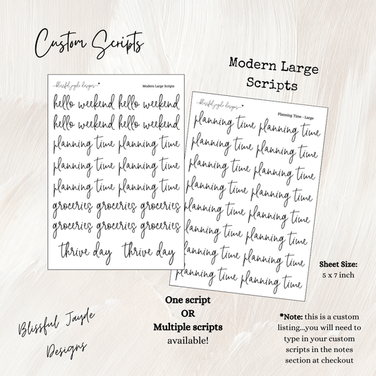 Modern Large Custom Scripts
