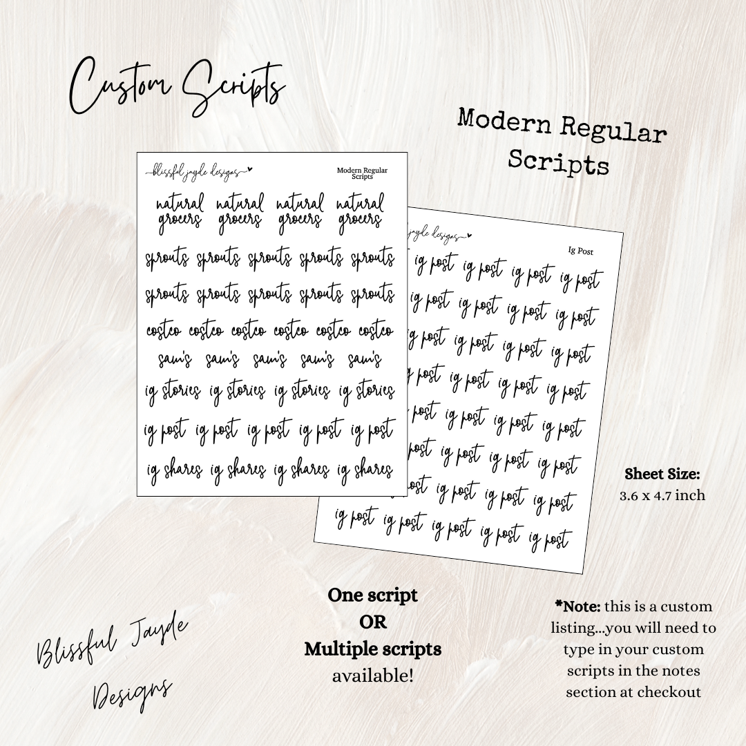 Modern Regular Custom Scripts