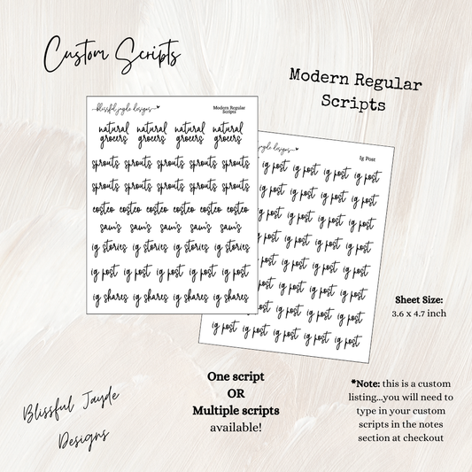 Modern Regular Custom Scripts