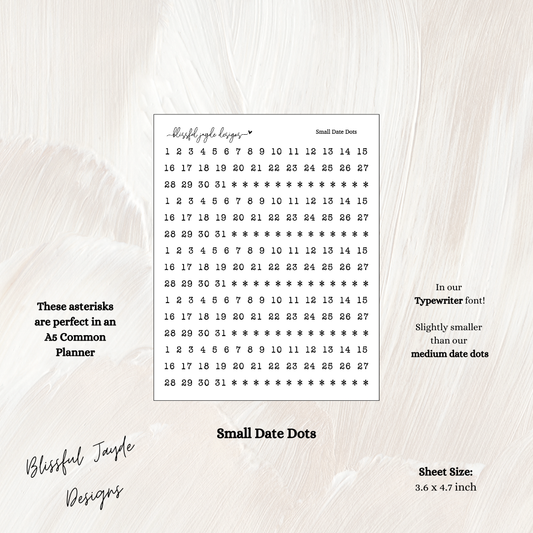 Small Date Dots - Font #7