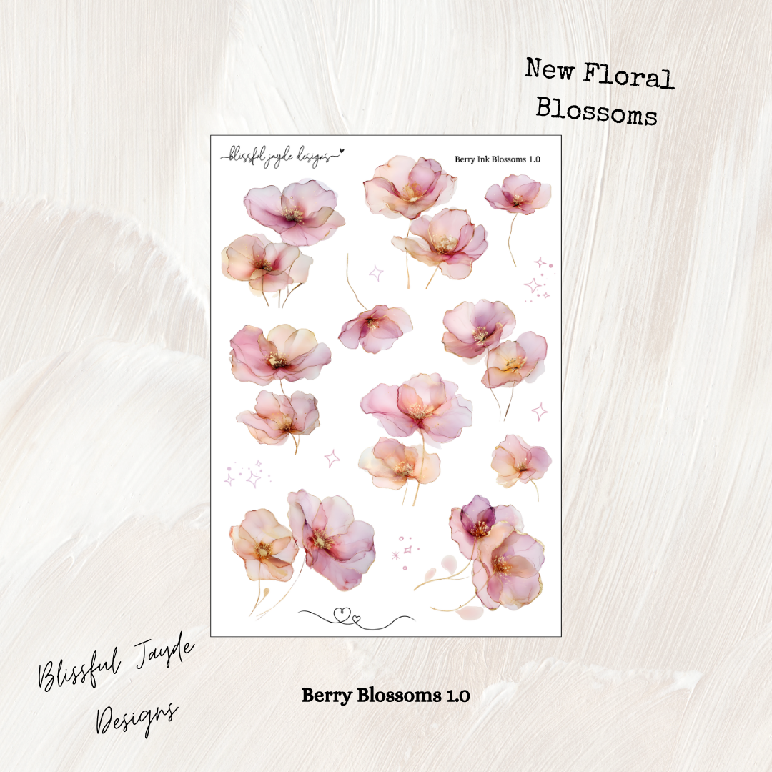 Berry Ink Blossom Florals