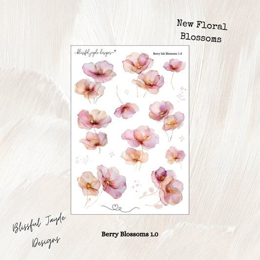 Berry Ink Blossom Florals