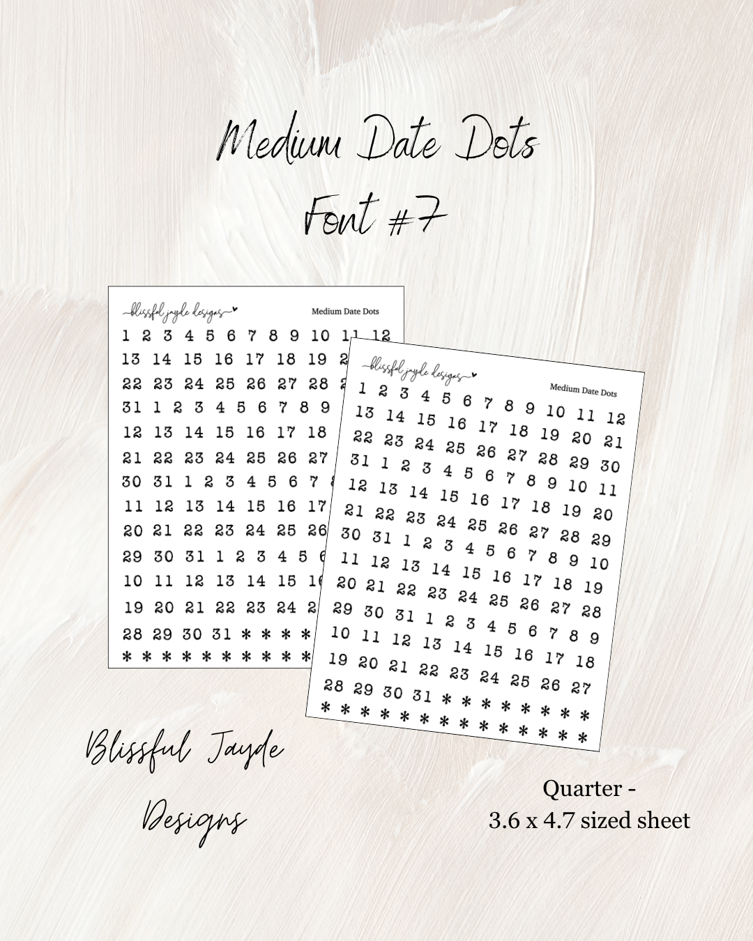 Abbreviated Days of the Week - Font #7