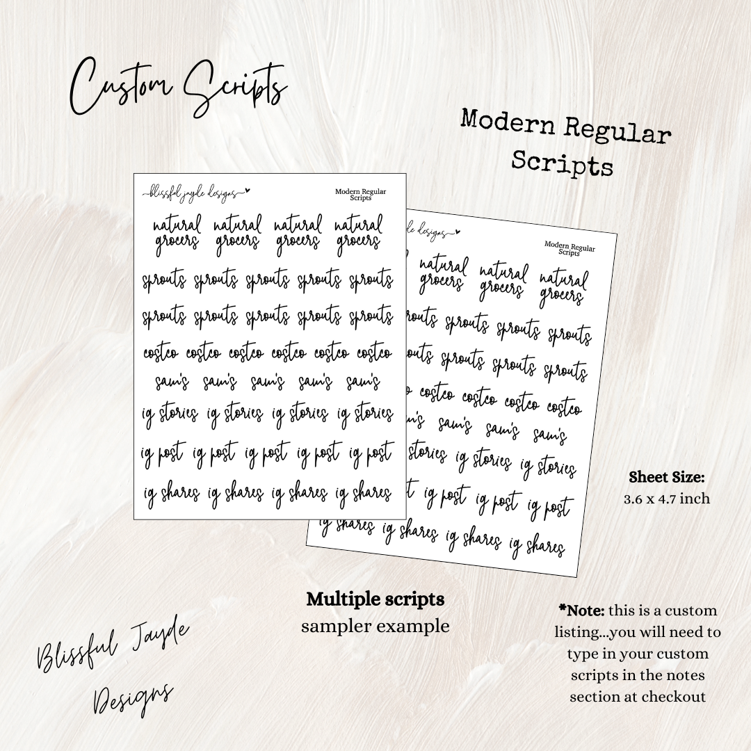 Modern Regular Custom Scripts