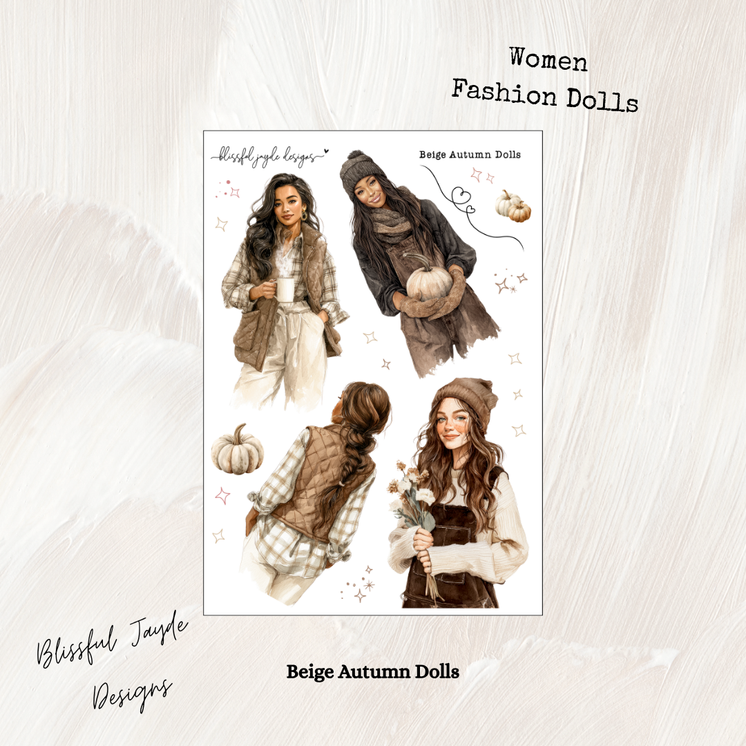Beige Autumn Fashion Dolls
