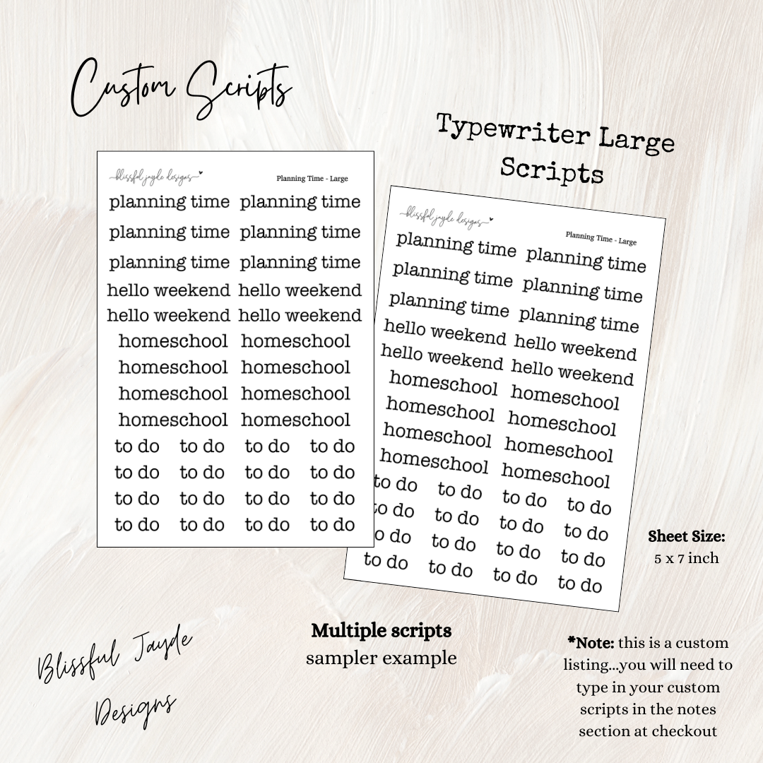 Typewriter Large Custom Scripts