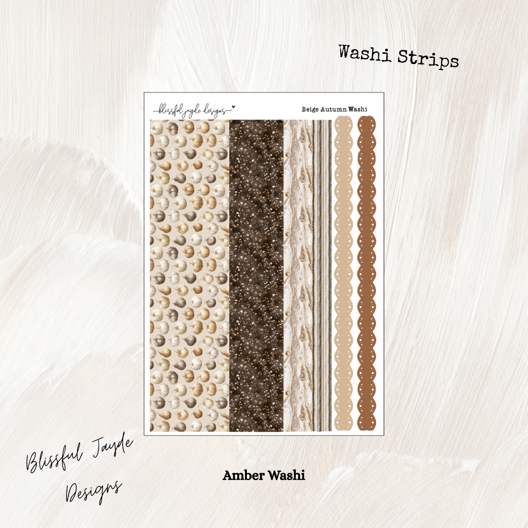 Beige Autumn Washi Strips