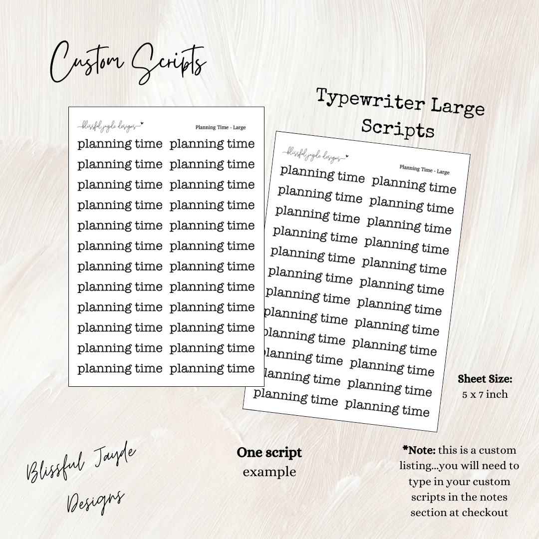 Typewriter Large Custom Scripts