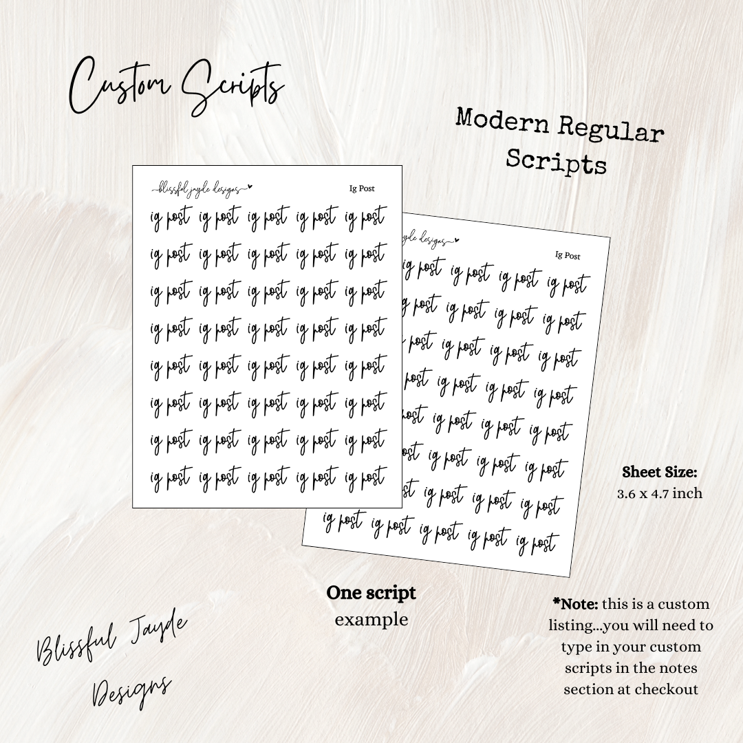 Modern Regular Custom Scripts