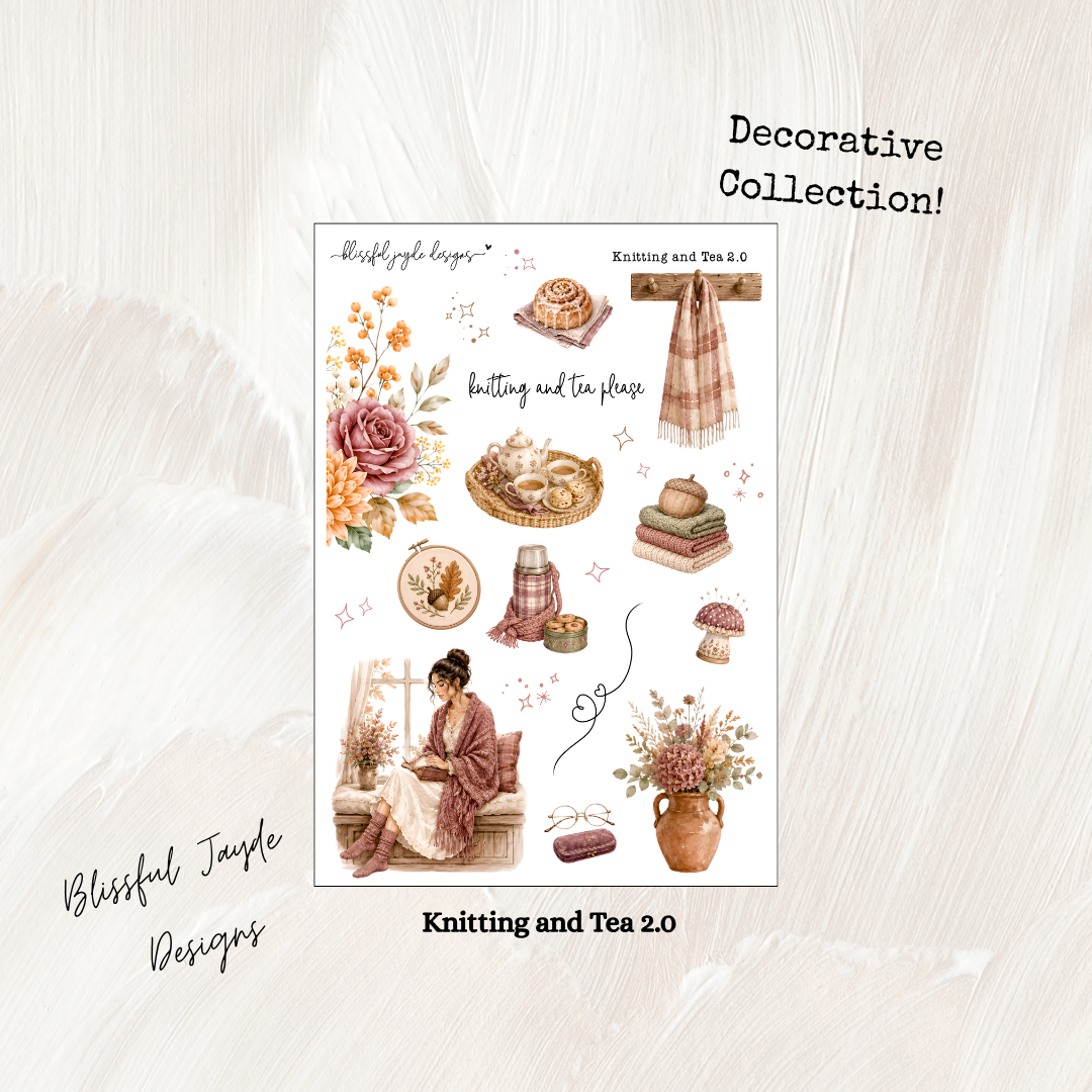 Knitting and Tea Decorative Collection
