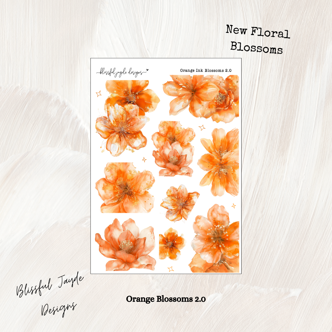 Orange Ink Blossom Florals