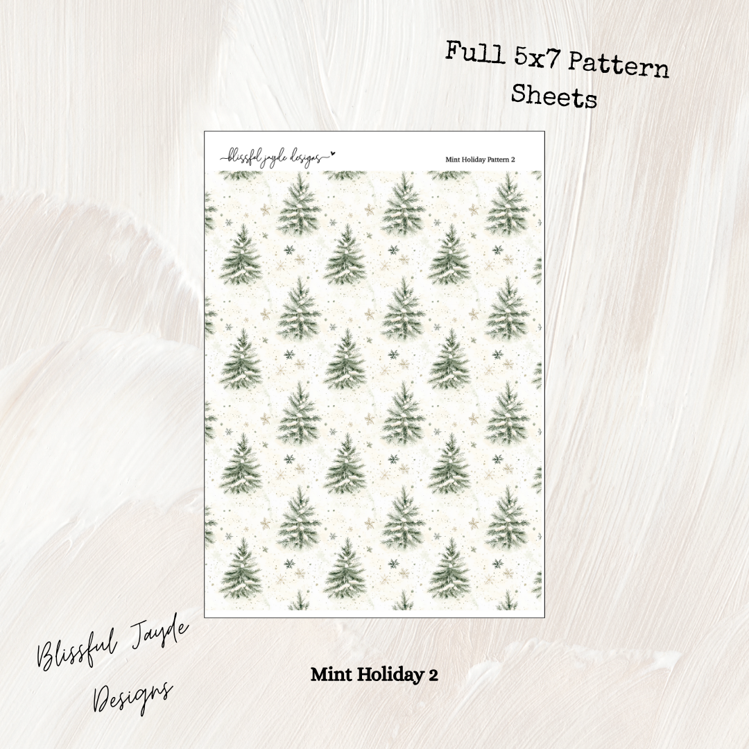Mint Holiday Full Sheet Patterns