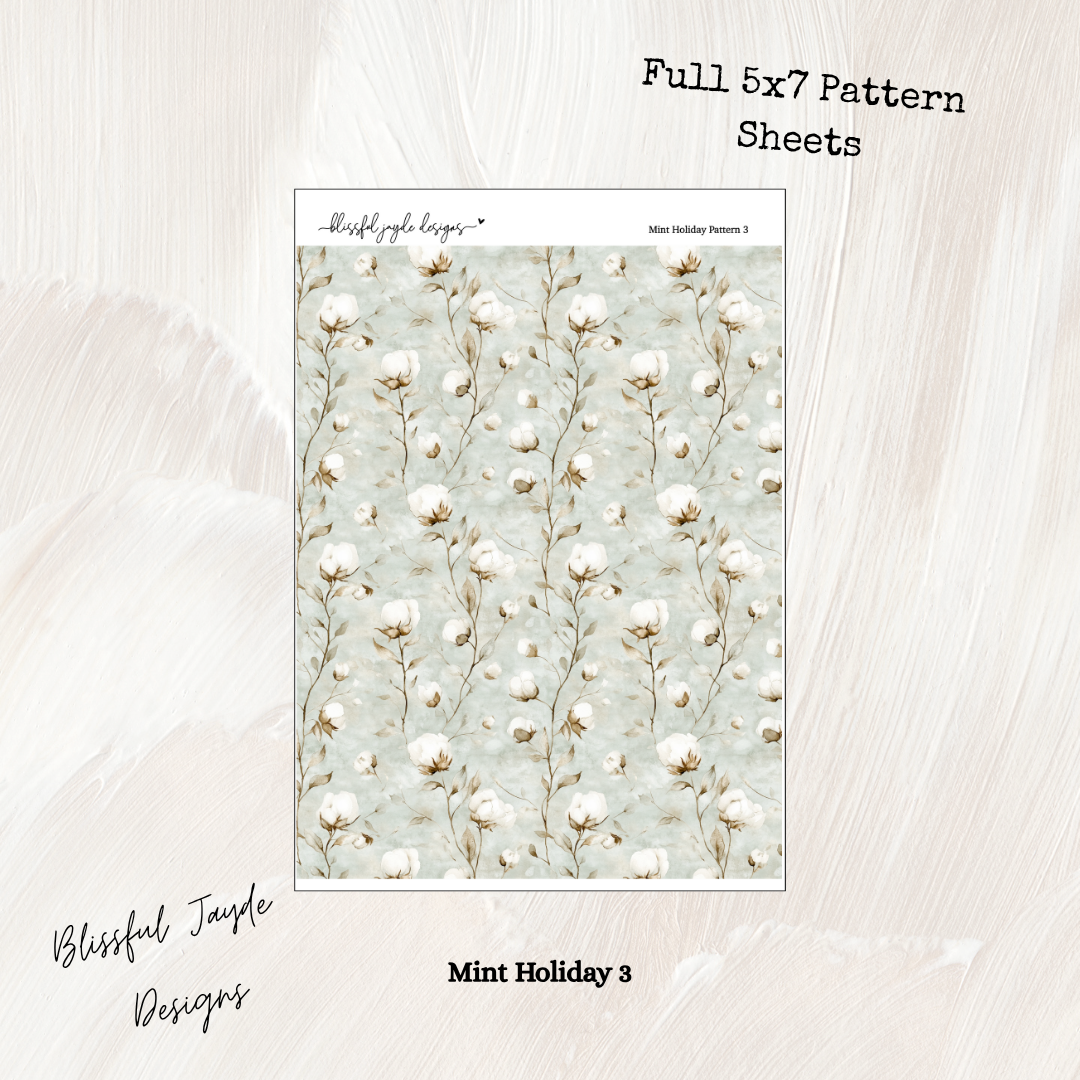 Mint Holiday Full Sheet Patterns