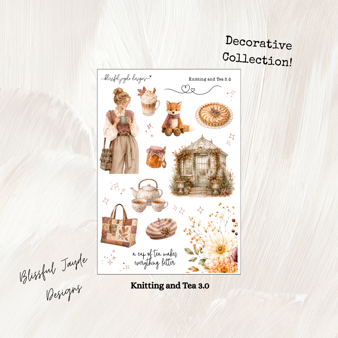 Knitting and Tea Decorative Collection