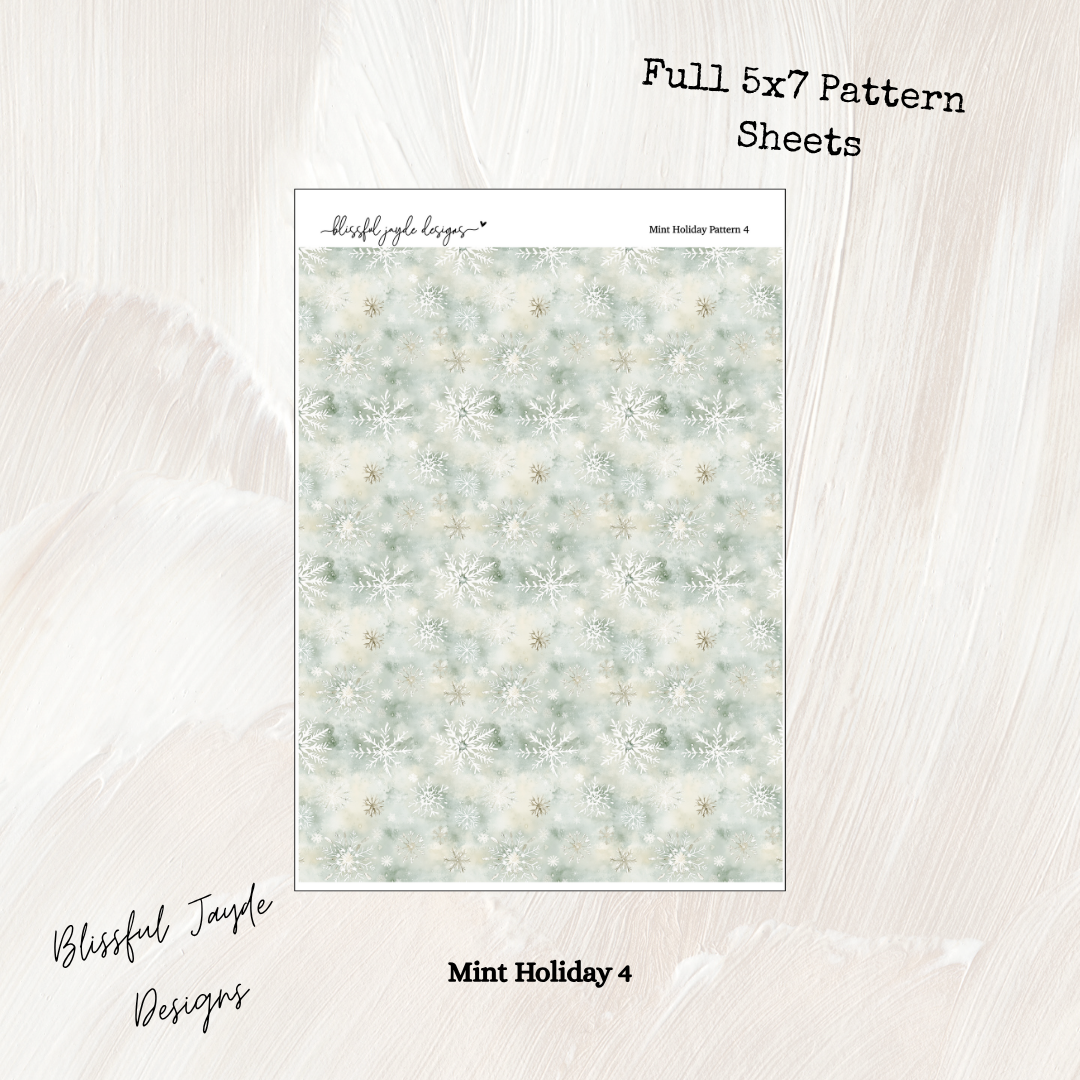 Mint Holiday Full Sheet Patterns