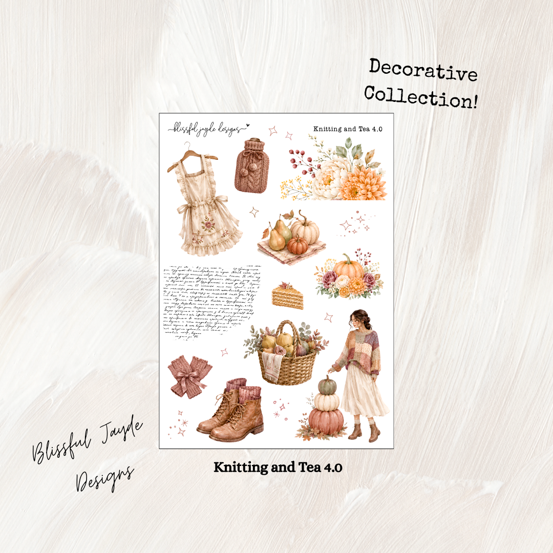 Knitting and Tea Decorative Collection