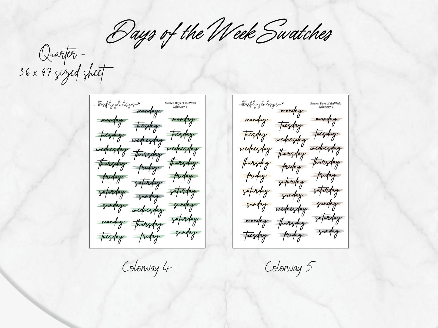 Days of the Week Swatches