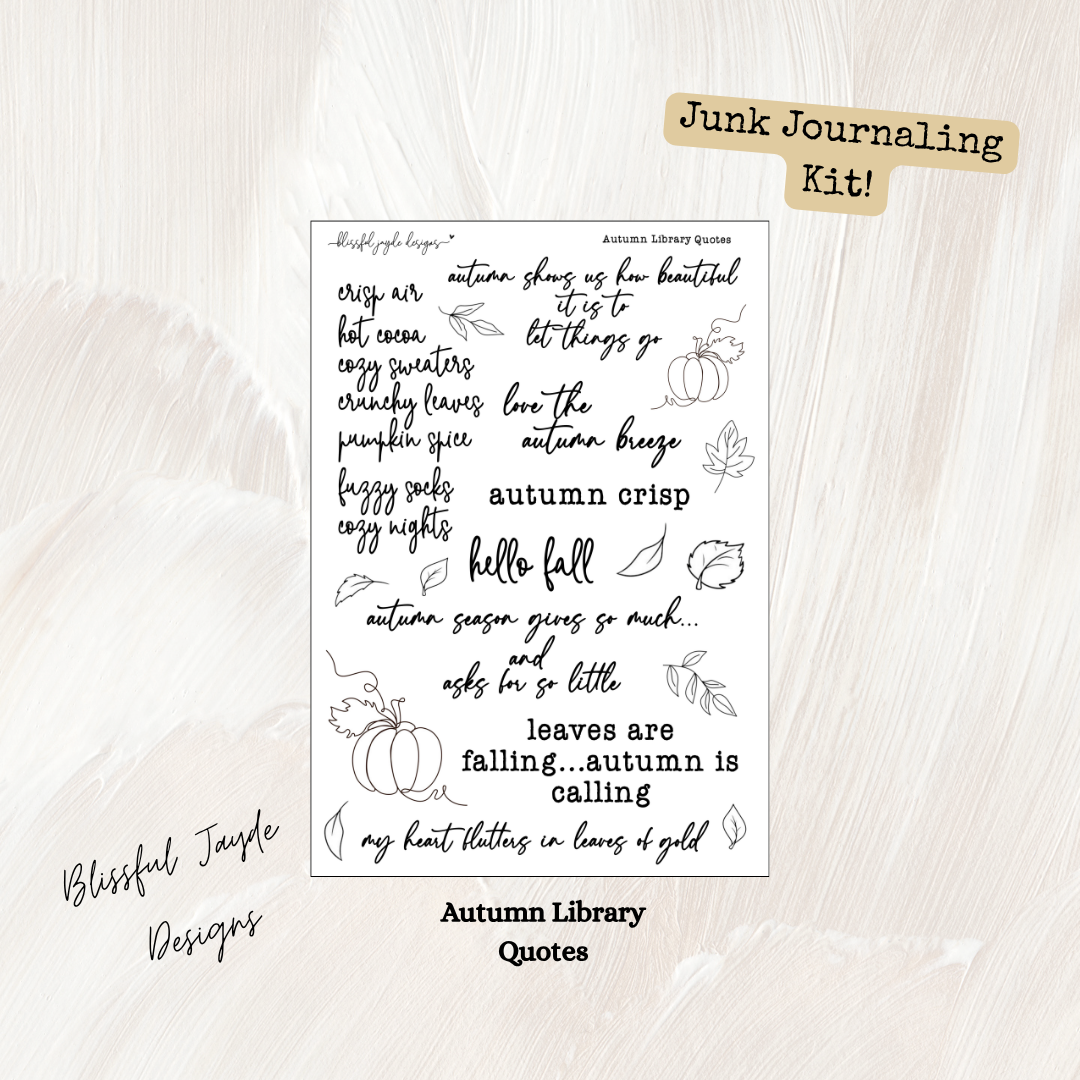 Autumn Library Junk Journaling Kit
