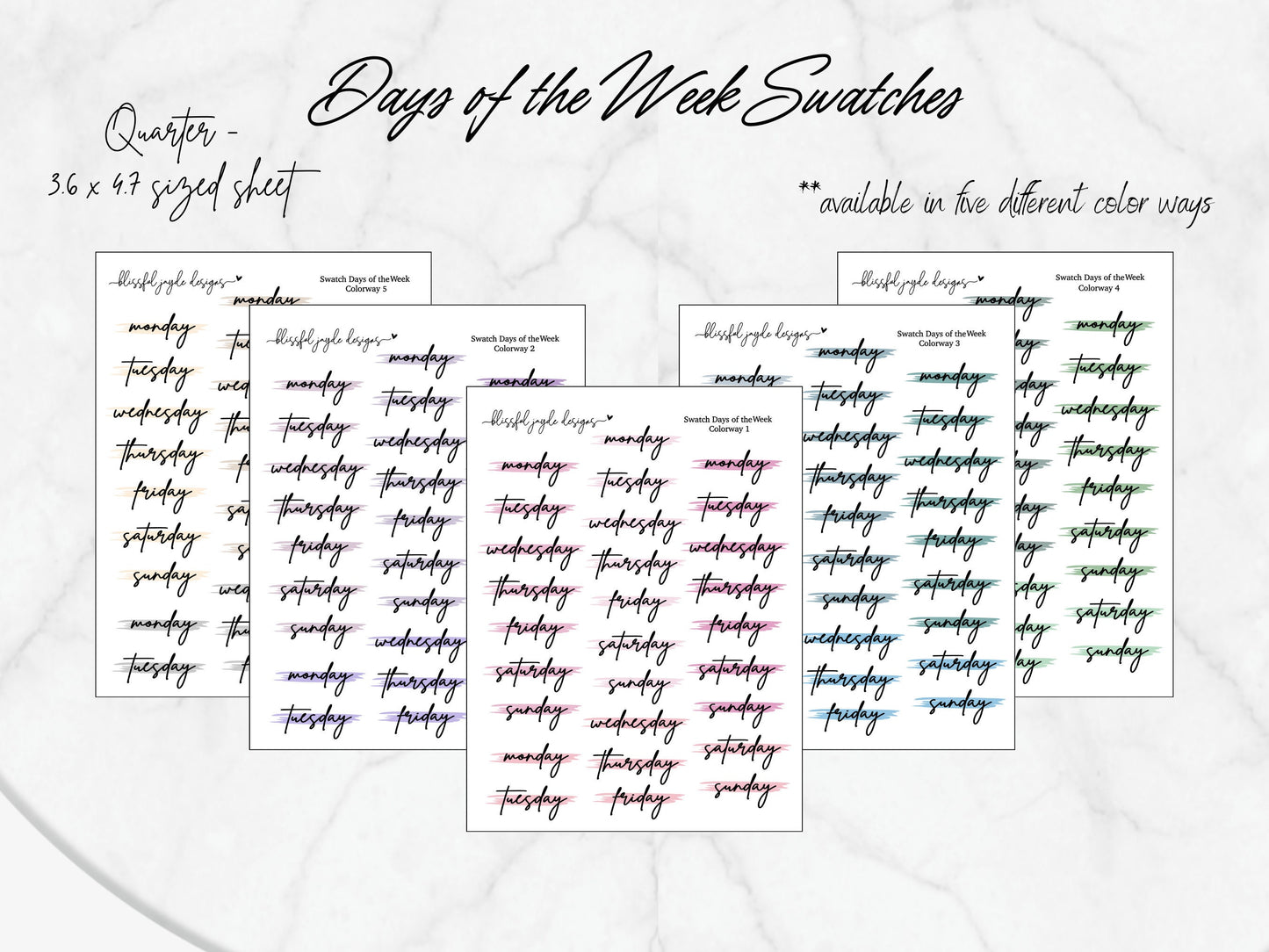 Days of the Week Swatches