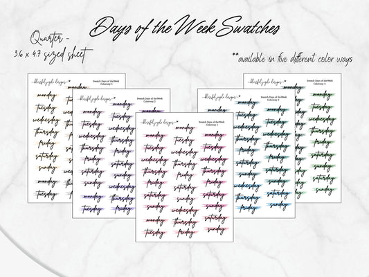 Days of the Week Swatches