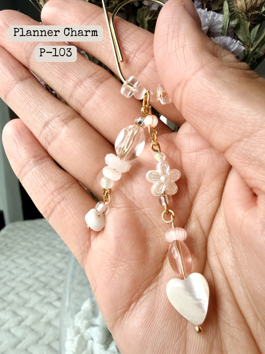 White Heart Planner Charm: P-103