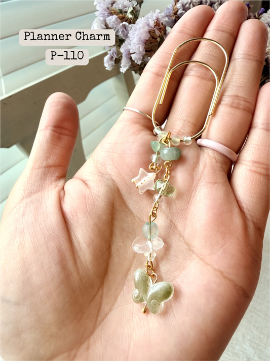 Green Butterfly Planner Charm: P-110