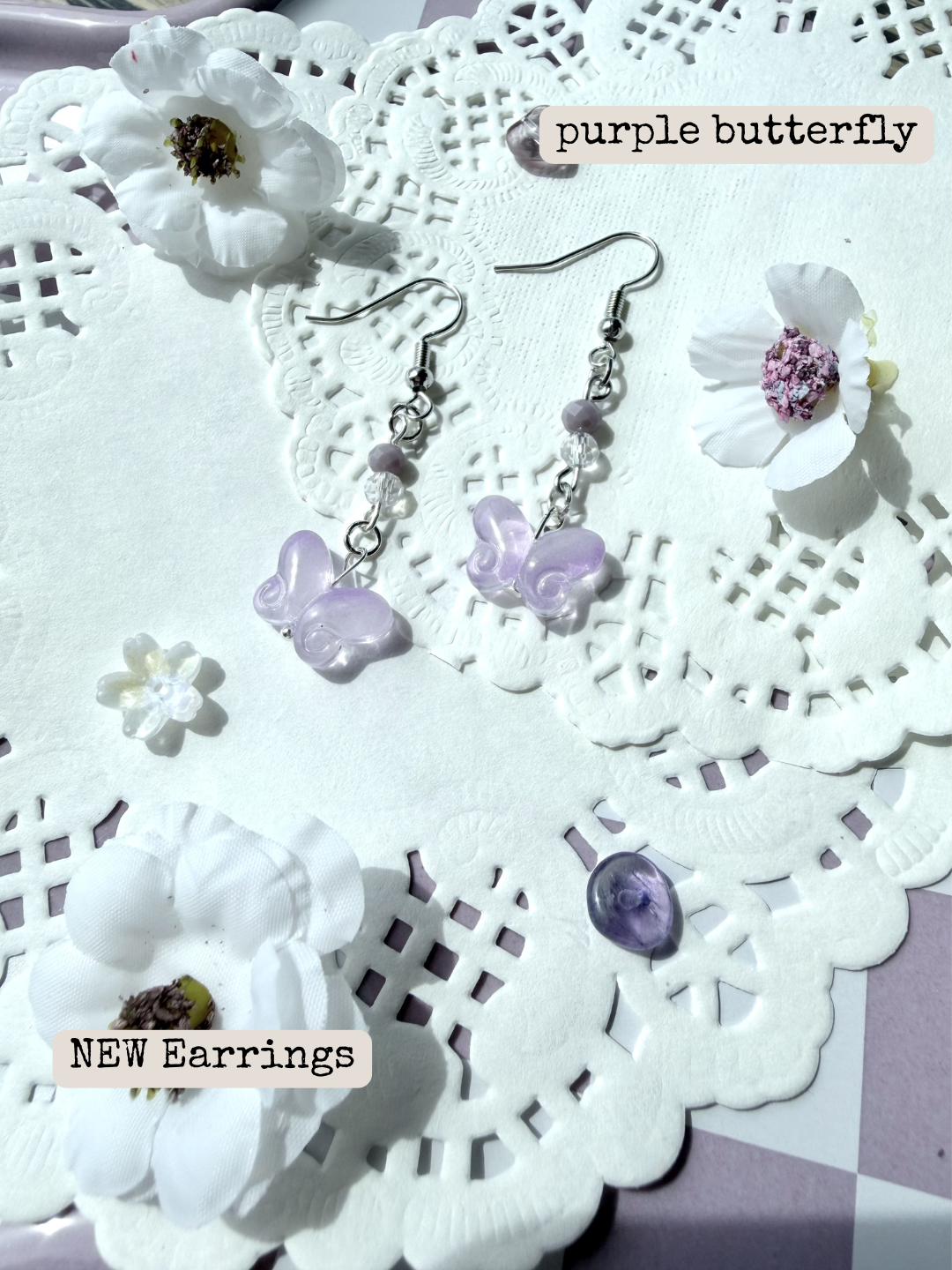 Purple Butterfly Earrings