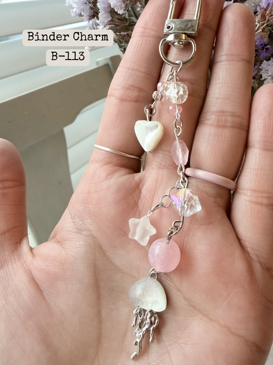 Clear Jellyfish Binder Charm: B-113