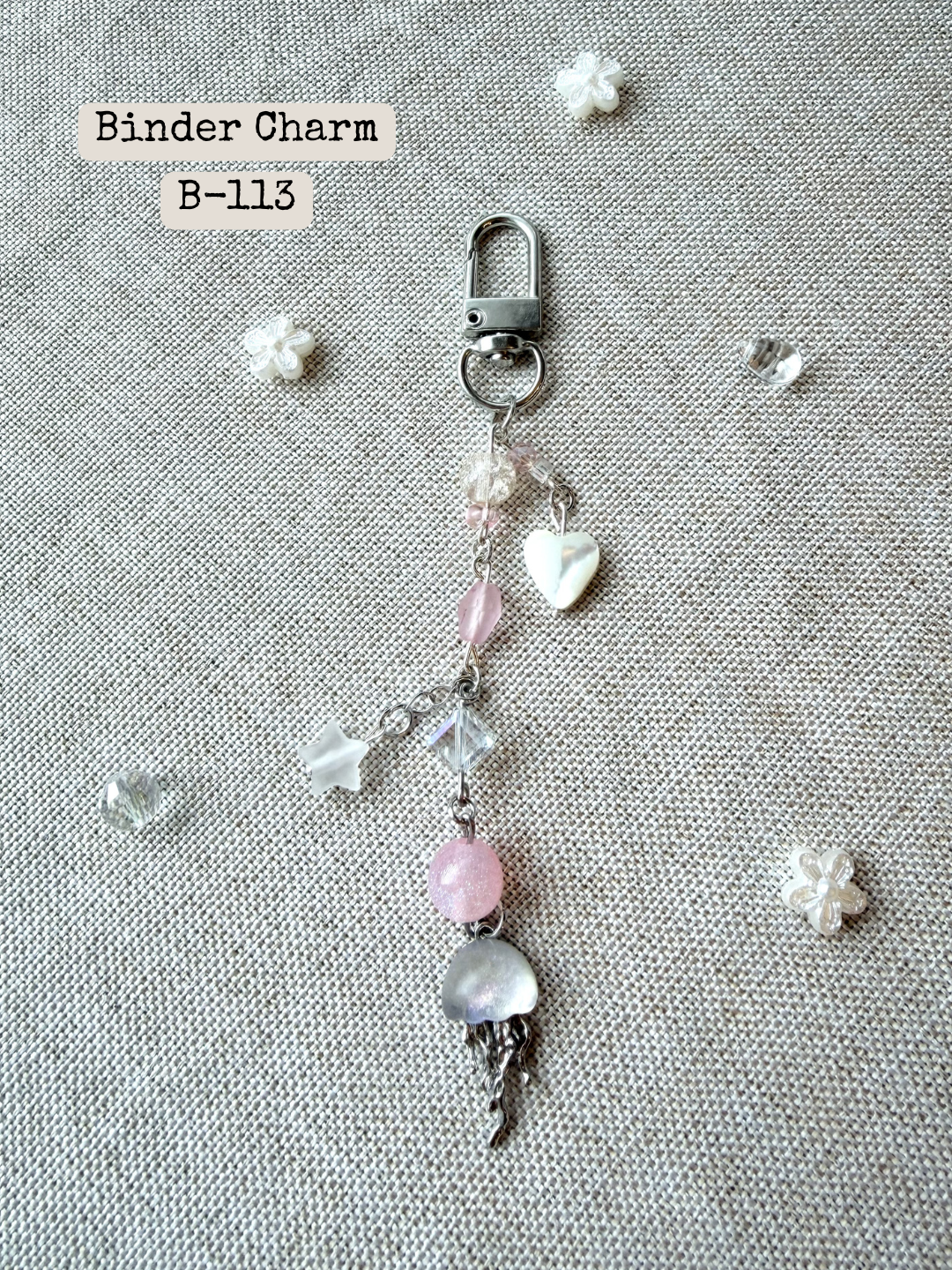 Clear Jellyfish Binder Charm: B-113