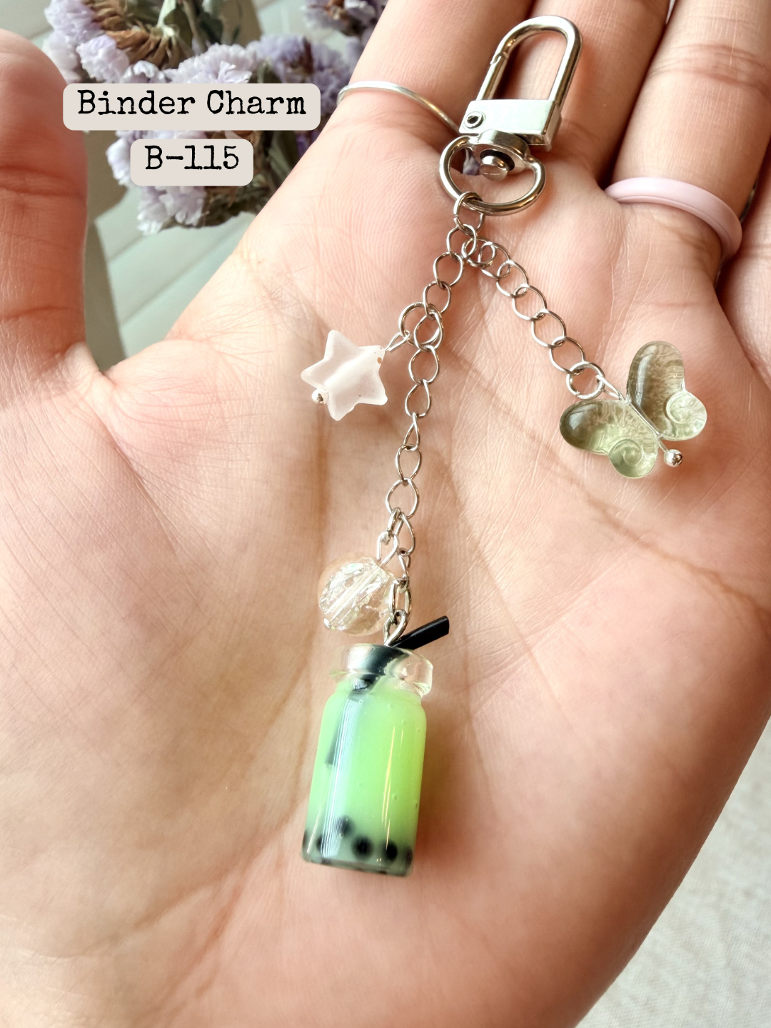 Green Boba Binder Charm: B-115