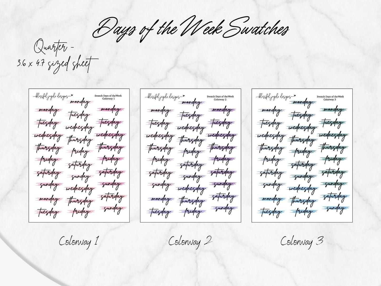 Days of the Week Swatches