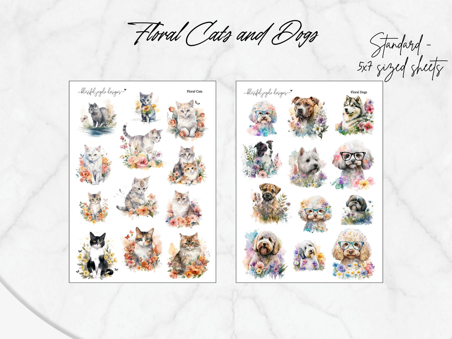 Floral Cats and Dogs